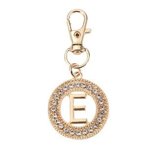 Gold and Silver Initial Keychain "E"